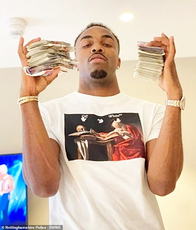 Ringleader of the gang Davante James (pictured) flaunted his wealth and lavish lifestyle, which included exotic holidays, on social media prior to his arrest