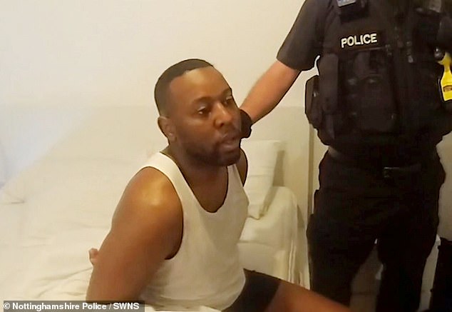 Nottinghamshire Police worked with the United States Department of Homeland Security and the US Embassy to bust the drugs ring (Pictured: Jesse Kolo, who was jailed for five years and four months, being arrested)