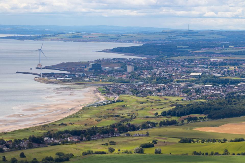 Aerial view of Leven, Fife, Scotland.