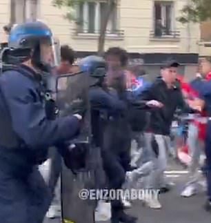 Riot police were keen to break up large groups of supporters in the surrounding areas