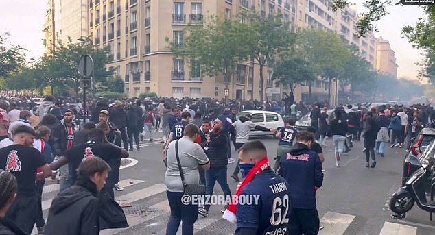 Supporters were also charged by the riot police, with 2,000 officers in Paris to cover the event