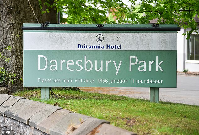 Daresbury Park (pictured) has been housing migrants since 2020, when the Government block-booked 17 of Britannia's hotels for asylum seekers