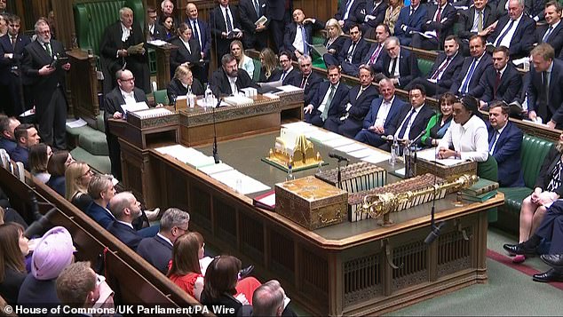 The Conservative Party leader takes the floor during Prime Minister's Questions yesterday