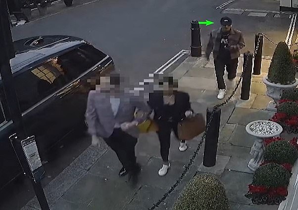 CCTV footage revealed the dramatic moment a 'Rolex ripper' gang mistakenly target a pair of undercover police officer posing as a wealthy couple kitted with designer watches