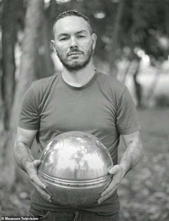 Pictured is David Velez el Potro who helped find the sphere