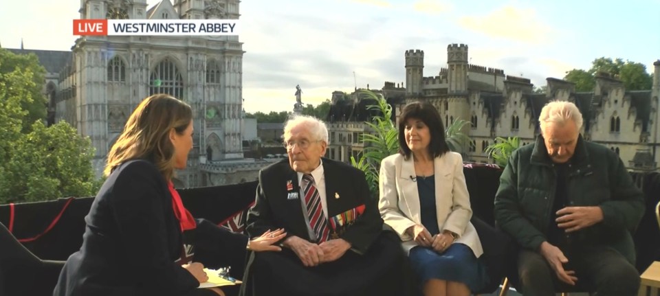 Good Morning Britain interview with WWII Royal Navy veteran Thomas Cuthbert at Westminster Abbey.
