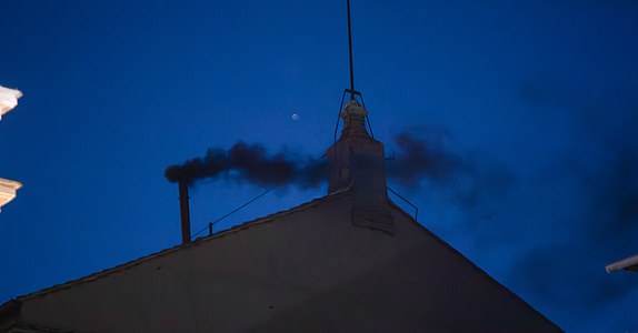 Mandatory Credit: Photo by Maria Grazia Picciarella/SOPA Images/Shutterstock (15289407f) Black smoke from the chimney of the Sistine Chapel where the cardinals are gathered to elect the new pontiff The chimney of the Sistine Chapel signals the result of the papal election, black smoke means no pope yet, white smoke means a new pope has been chosen. Vatican Conclave in Vatican City - 7 May 2025