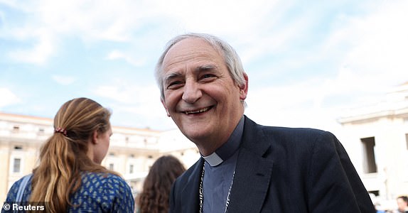 Cardinal Matteo Zuppi arrives for a general congregation meeting ahead of the conclave to elect the next pope, as seen from Rome, Italy, May 5, 2025. REUTERS/Claudia Greco