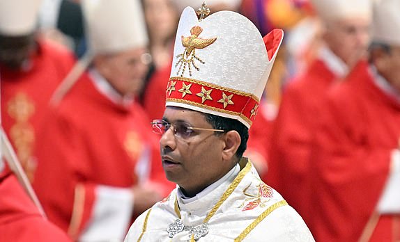 Mandatory Credit: Photo by Maria Laura Antonelli/Shutterstock (15281342z) Mass on the seventh of nine days of mourning (Novendiali) for late Pope Francis. In the photo: George Jacob Koovakad Vatican City, Vatican - 02 May 2025 Mass on the seventh of nine days of mourning (Novendiali) for late Pope Francis, Vatican City, Italy - 03 May 2025