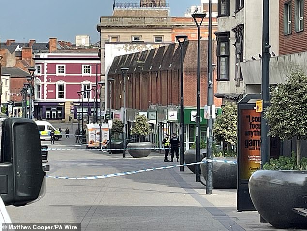 Officers were investigating outside the bank on Wednesday morning, where a cordon remained in place