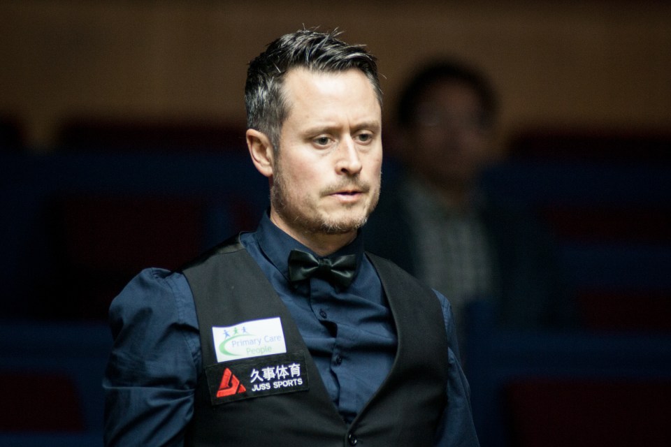 SHANGHAI, CHINA - NOVEMBER 14: Alfie Burden of England reacts during the first round match against Judd Trump of England on day two of 2017 Shanghai Masters at Shanghai Grand Stage on November 14, 2017 in Shanghai, China. (Photo by Visual China Group via Getty Images/Visual China Group via Getty Images)
