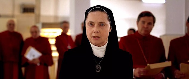 133 men may be charged with choosing the next pope as the conclave gets underway at Vatican City - but women play a significant role in proceedings too. Pictured: Isabella Rossellini playing Sister Agnes in 2024 film Conclave