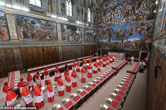133 cardinal-electors enter the Sistine Chapel in solemn procession