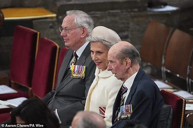 (left to right) The Duke and Duchess of Gloucester and the Duke of Kent at Westminster Abbey