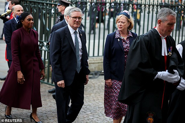 Prime Minister Sir Keir Starmer arrives at Westminster Abbey to attend the service today