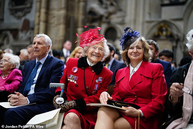 Second World War veteran Dorothea Barron attends a service of thanksgiving today