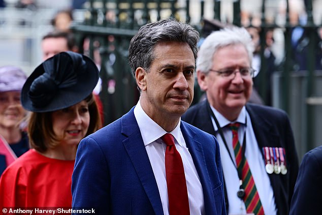 Energy Secretary Ed Miliband arrives at Westminster Abbey for the service of thanksgiving
