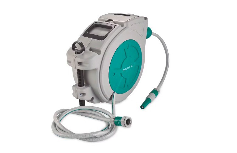 Retractable garden hose reel.