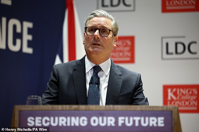 Keir Starmer gave a VE Day speech this morning (pictured), and will give an 'update' on the trade negotiations later