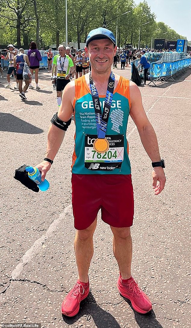 Mr Wade completed the London Marathon in an astonishing three hours and 16 minutes last month