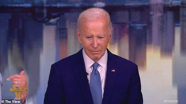 Biden expresses his disappointment in President Trump's first 100 days.