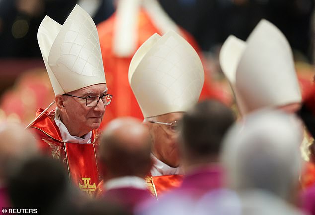 Caffè Centrale, on the main drag of the Veneto hometown of Cardinal Pietro Parolin (pictured), a papal favorite, filled up with locals and journalists awaiting the first sign of smoke on Wednesday