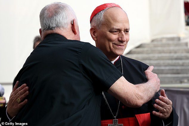 Robert Francis Prevost, who has been revealed as the new Pope, attends the funeral of Pope Francis in St. Peter's Square on April 26, 2025