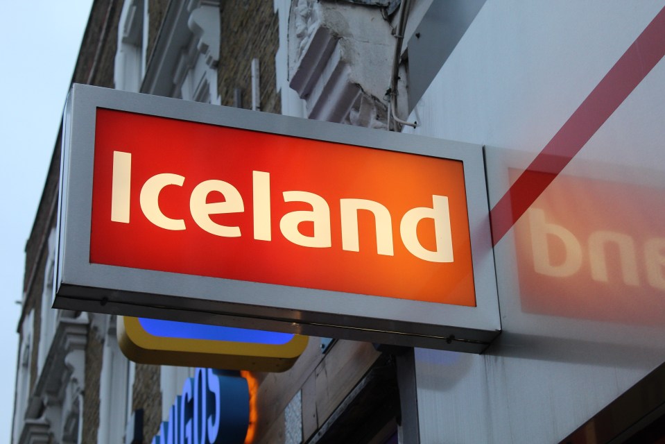 Iceland supermarket sign.