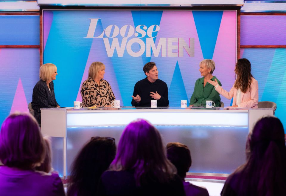 Panel of "Loose Women" TV show hosts and a guest.