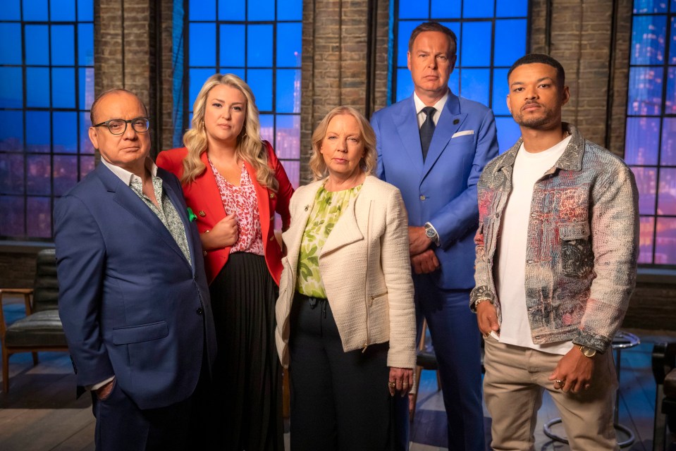 Dragons' Den investors: Touker Suleyman, Sara Davies, Deborah Meaden, Peter Jones, and Steven Bartlett.