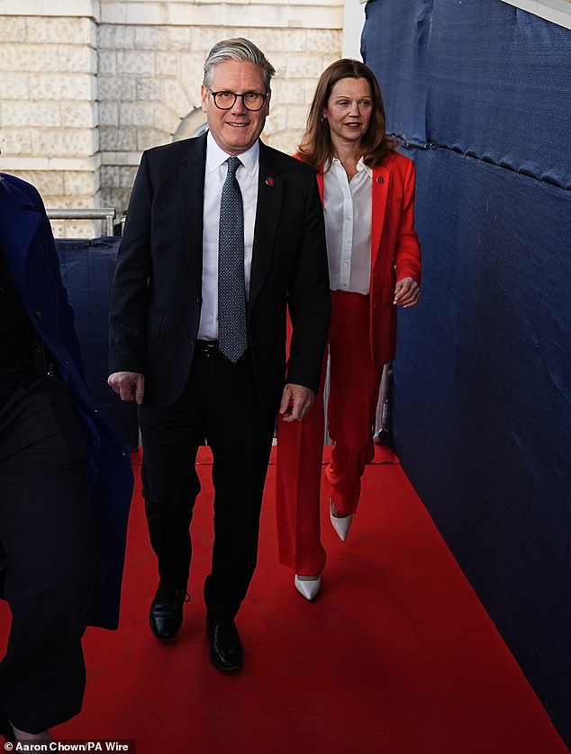 Prime Minister Sir Keir Starmer and his wife Lady Victoria Starmer pictured arriving for the concert