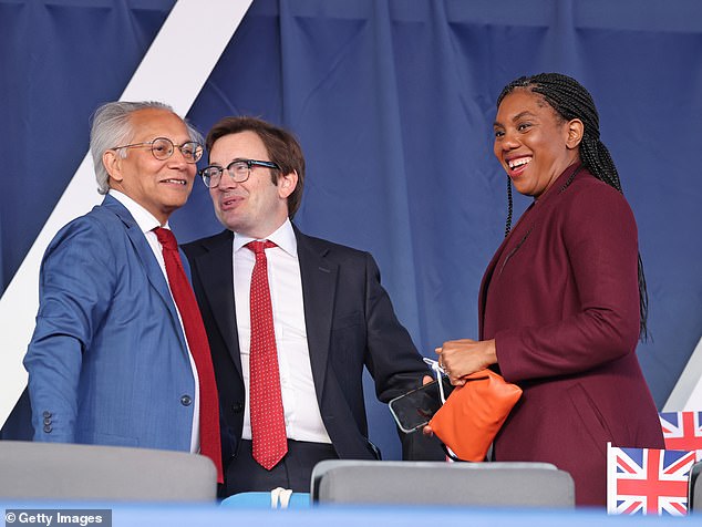 Leader of the Opposition and of the Conservative Party Kemi Badenoch (right) was among the guests