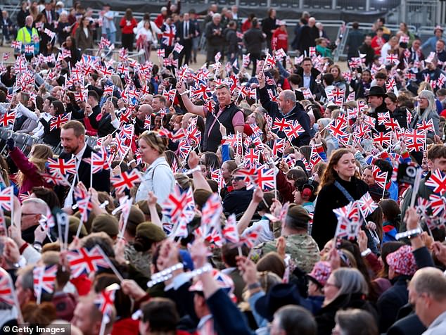 A general view of concert goers during a concert to mark the 80th Anniversary of VE Day at Horse Guards Parade