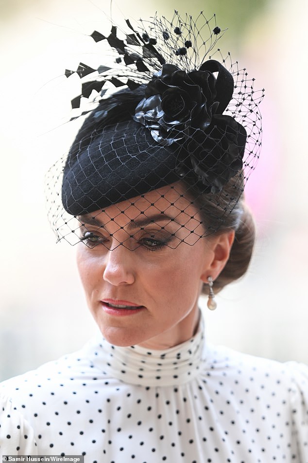 It was revealed that Kate would attend today's Service of Thanksgiving at Westminster Abbey in February