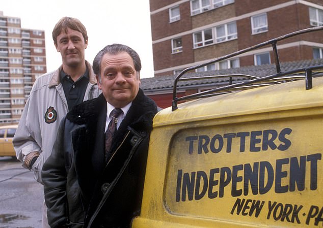 David played the iconic South London market trader on the BBC sitcom from 1981 to 1991 (he is pictured on the show alongside Nicholas Lyndhurst as Rodney)
