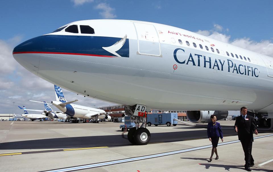 Cathay Pacific Airbus A330-300 airplane delivery.
