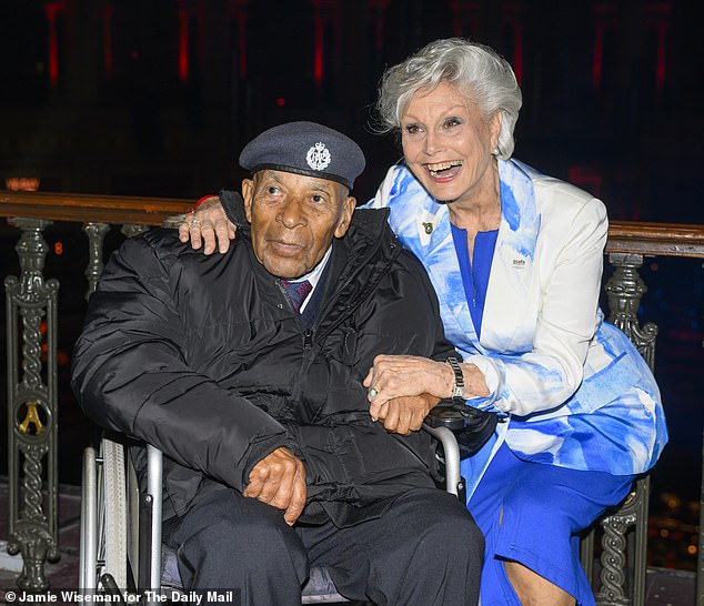 Angela Rippon smiled alongside Veteran Gilbert Clarke