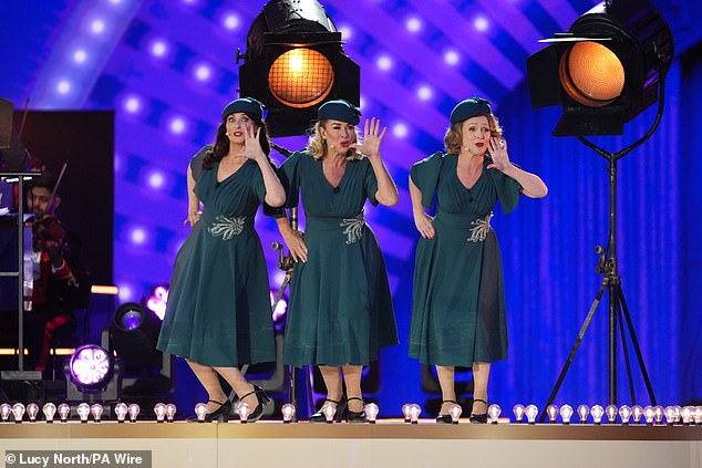 Emma Barton, Claire Sweeney and Michelle Hardwick (L-R) performed a tribute to The Andrew Sisters during the concert