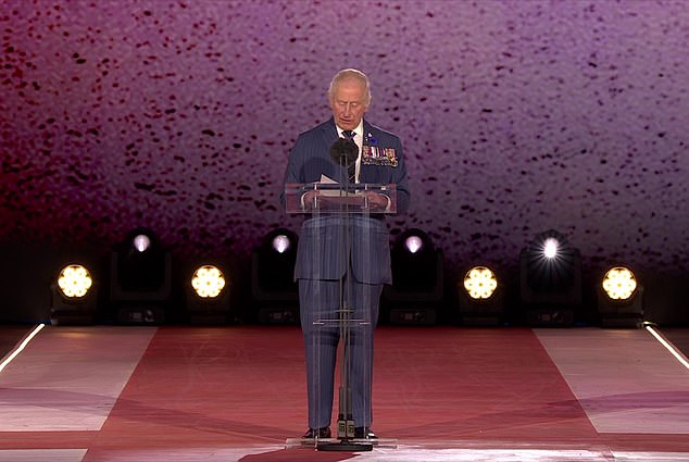 Charles called for peace - as he made a poignant speech at the moving VE Day concert yesterday evening