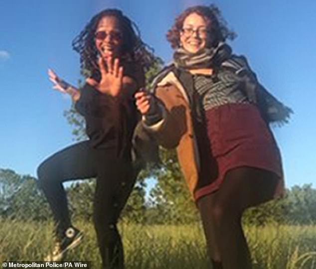 A still from video taken on June 5, 2020, timed at 8.12pm, which was shown to the Old Bailey jury of Bibaa Henry and Nicole Smallman, taken from Ms Henry's phone in Fryent Country Park