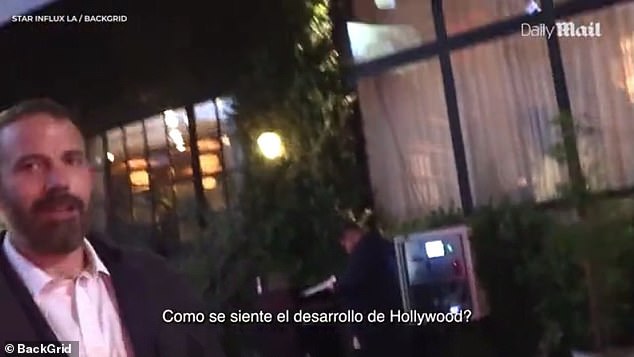 After he was asked how it felt to be 'Hollywood's most eligible bachelor' in Spanish, Ben couldn't hold back his laughter and let a rare smile spread across his face