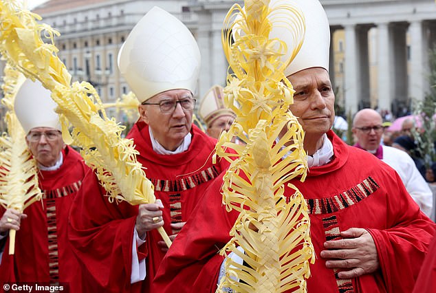 One of his final public acts before being elected Pope was to attend the Palm Sunday Mass in the Vatican on April 13