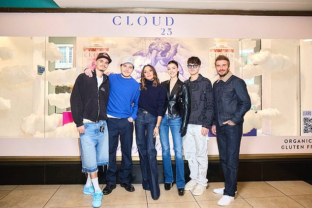 The family put their full support behind Brooklyn as he released his latest venture as they all travelled across the pond to attend the event