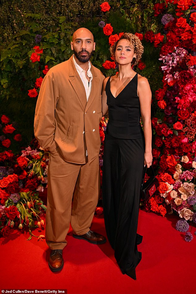 Nathalie Emmanuel and her boyfriend Alex Lanipekun looked loved-up as they posed together on the red carpet