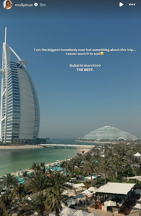 The Dubai holiday went so well for the pair that Molly-Mae shared on Tuesday she was meant to be on a plane home that day but decided to extend the trip