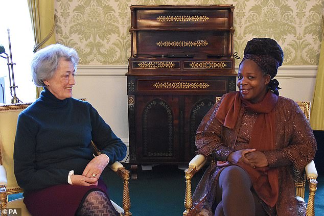 Lady Susan Hussey was forced to step down from her royal duties after she inadvertently offended domestic abuse campaigner Ngozi Fulani at a Buckingham Palace reception in 2022