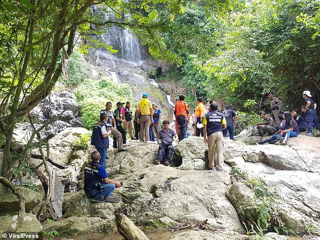 David's friends told police that after taking pictures at the top of the waterfall, he left the group and decided to walk back down on his own