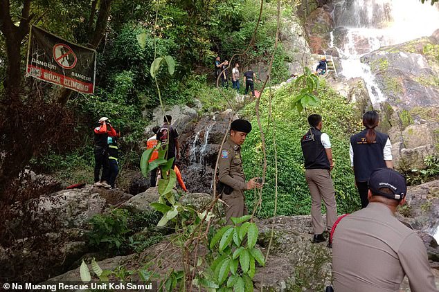The French tourist was declared dead at the scene when rescue workers found his body with a head injury and saw he was covered in cuts and bruises from the fall
