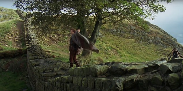 The Sycamore Gap tree is pictured here in Robin Hood: Prince of Thieves with Kevin Costner
