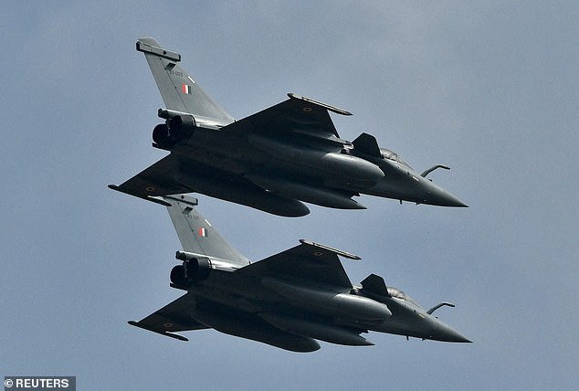 Illustrative image shows Indian Rafale jets during a fly past in India in February 2021